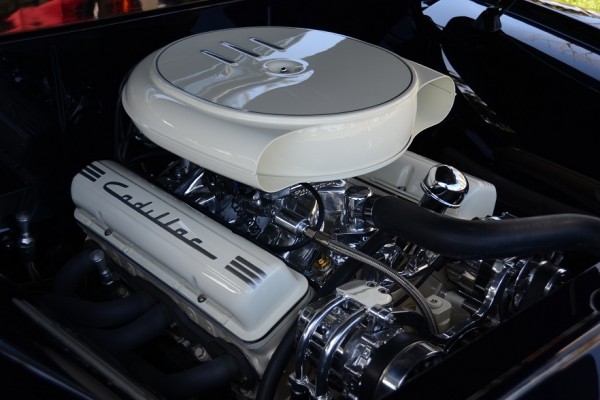 Cadillac v8 engine in a custom hot rod