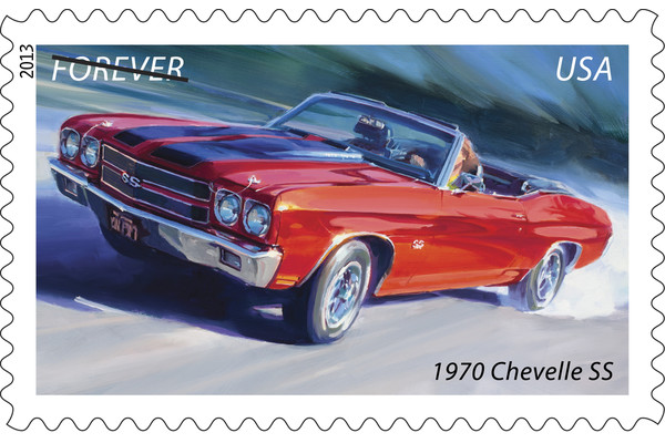 1970 chevy chevelle postage stamp
