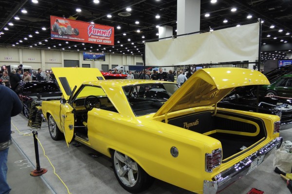 yellow plymouth gtx custom show car