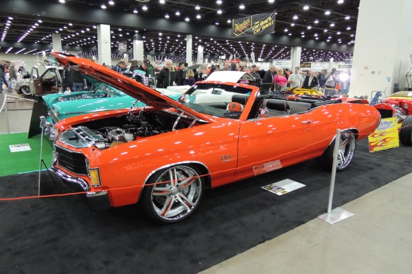 red chevy chevelle ss convertible with custom wheel s