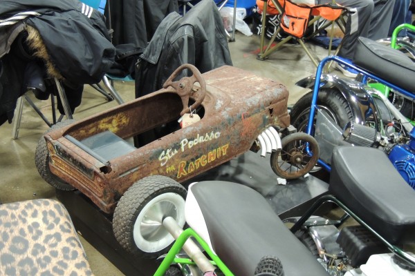 rusty vintage pedal car hot rod
