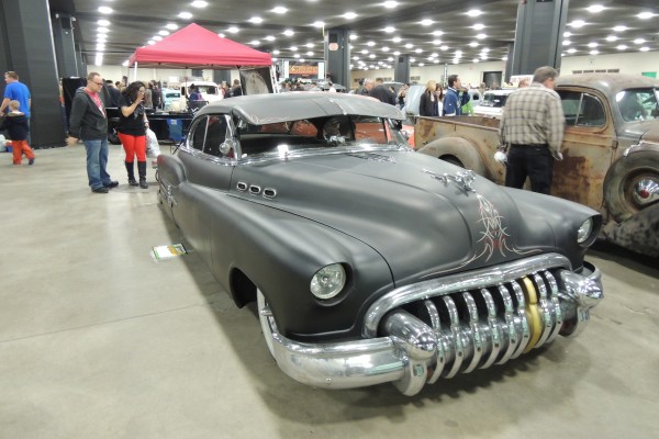 vintage Buick super hot rod lead sled at car show