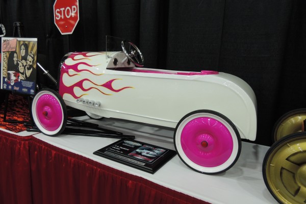 pedal car on display at car show