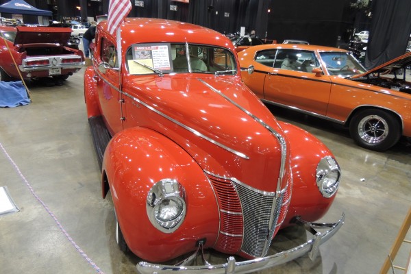 red prewar custom coupe