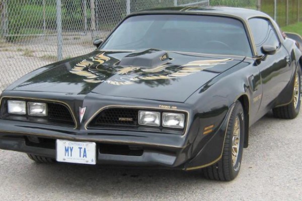 1976 black and gold Pontiac firebird trans am
