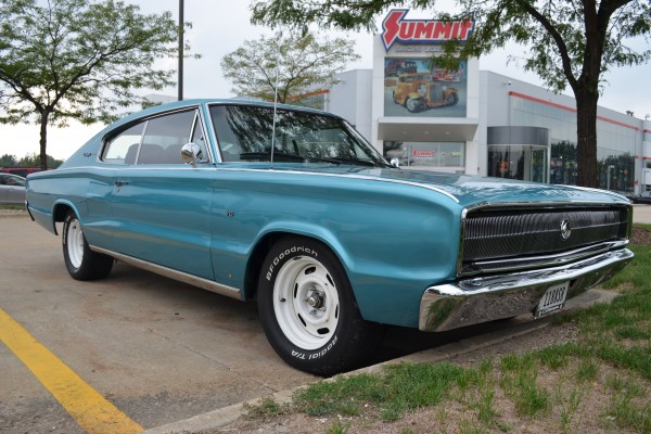 1966 dodge charger coupe in parking lot