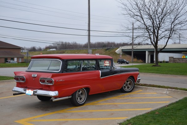 rear view of a 1958 ford ranch wagon