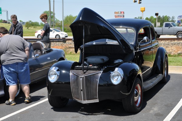 vintage hot rod coupe at car show