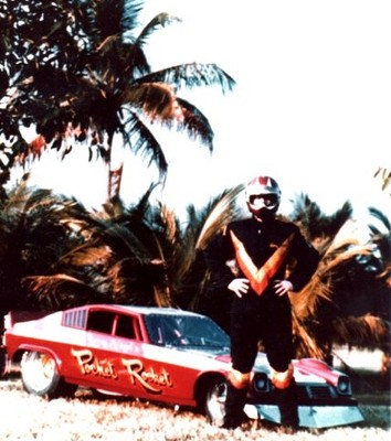 Vintage photo of larry nagel and his pocket rocket junior funny car