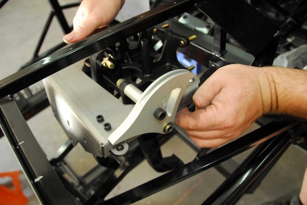 installing pedal mount assembly in a factory 5 kit car