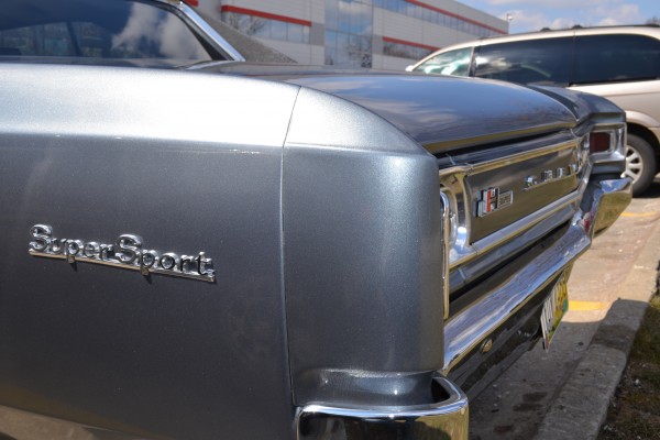 close up of super sport badge on a 1966 Chevy Chevelle