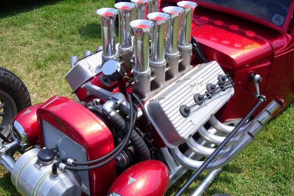 hemi engine in an old ford hot rod