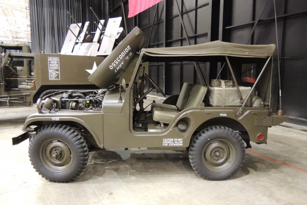 side view of a military m38a1 jeep