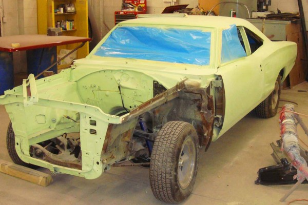 dodge super bee restoration project prior to paint