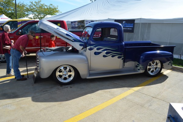 Flamed Chevy pickup truck hotrod