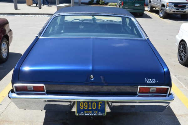 1972 Chevrolet Nova, rear trunk and bumper view