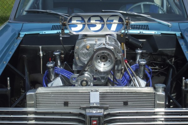 supercharged 557 big block v8 in a muscle car