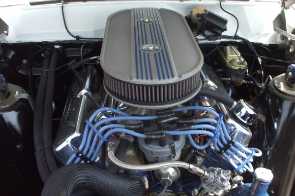 v8 engine in an old ford muscle car
