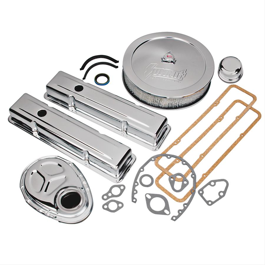 chromed valve covers, timing cover, and air cleaner kit