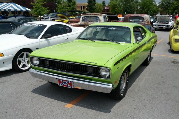 green plymouth duster coupe