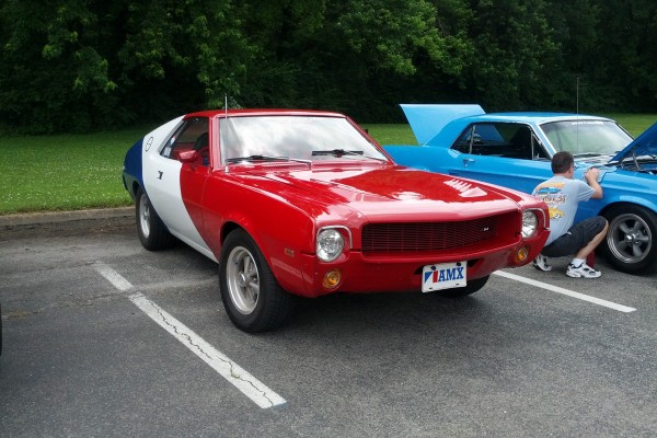 amc amx in red white and blue paint livery