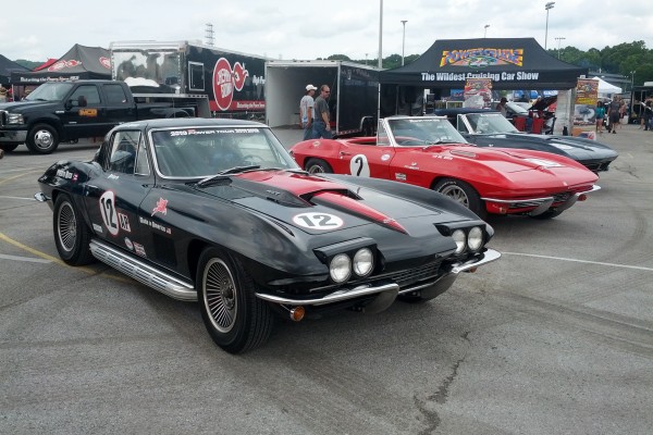 row of c2 corvette sting rays during hot rod power tour 2013