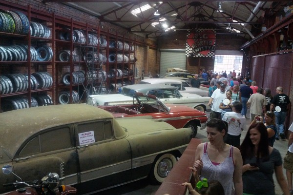 row of classic cars at Coke museum