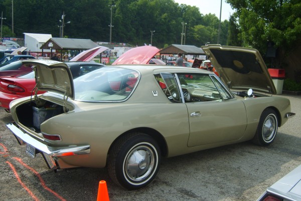 rear view of a studebaker avanti coupe