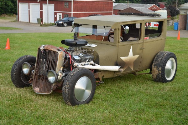 military themed hot rod coupe