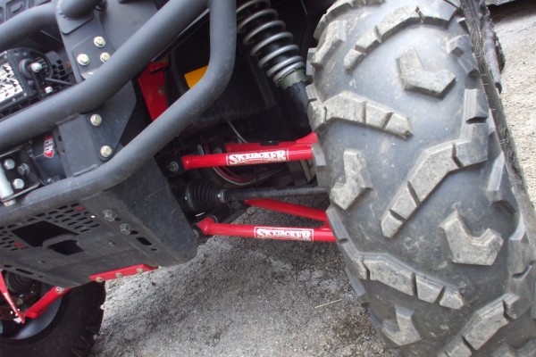 skyjacker suspension parts on a polaris side by side