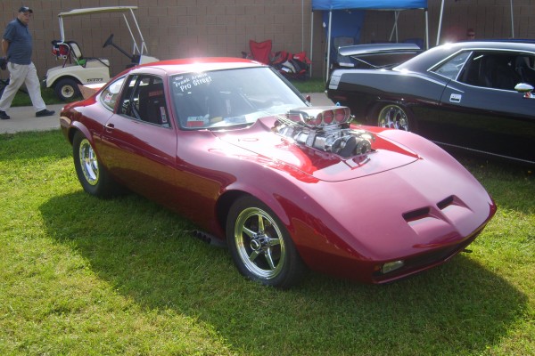 opel gt drag car with supercharged V8
