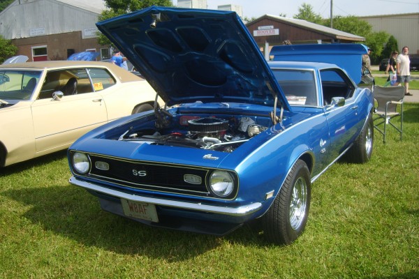 blue 1968 chevy camaro ss coupe