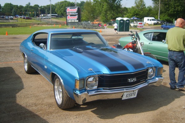 blue and black chevy chevelle ss