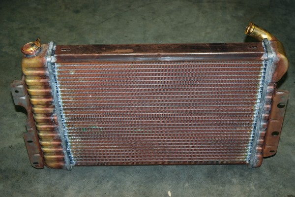copper/brass reproduction radiator for a big block camaro