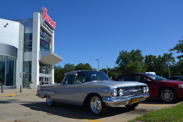 1960 Chevy El Camino in front of summit racing store