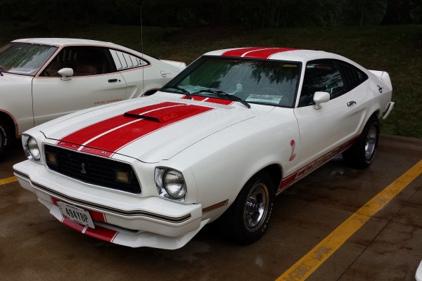 White and Red Ford Mustang Cobra II