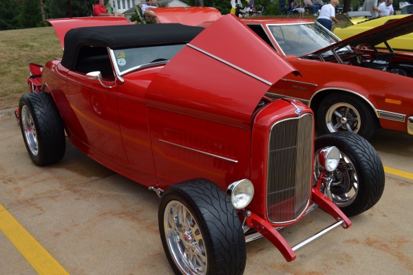 red ford roadster hot rod