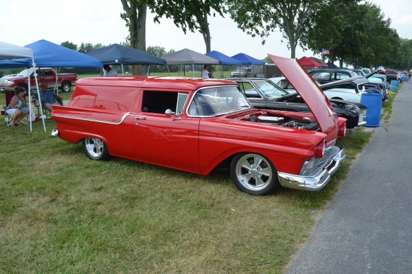 hot rod ford panel wagon from the 1950s