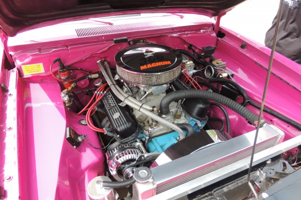 Magnum V8 Engine in a classic mopar muscle car