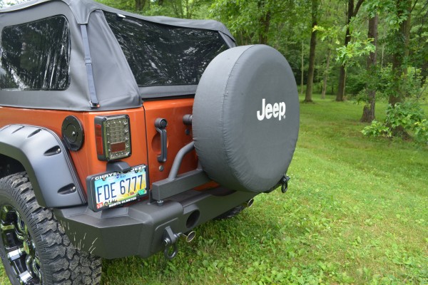 custom rear tire cover on a jeep wrangler jk