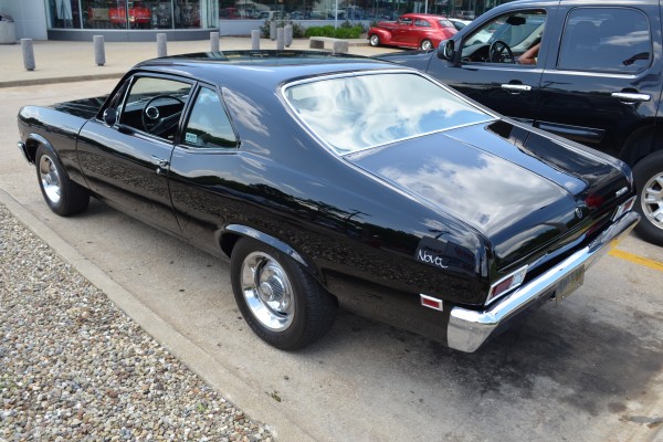 rear view of a 1968 chevy nova muscle car