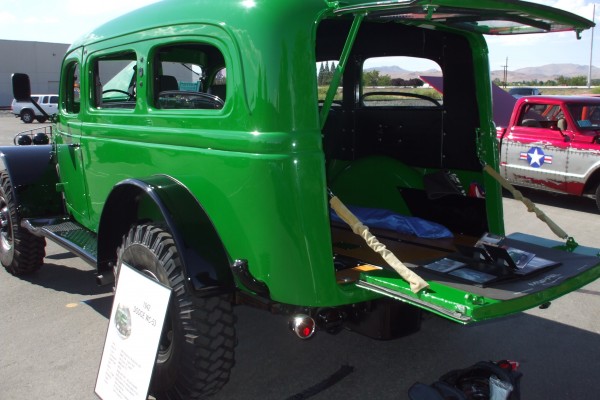 Rear hatch on a Dodge WC-53 panel truck