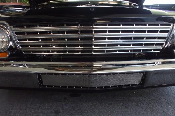 custom grille and bumper on a chevy bel air show car