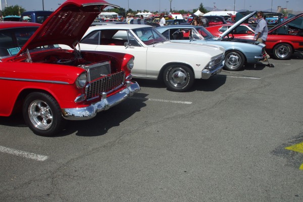 rows of classic cars on display at Hot August Nights 2013