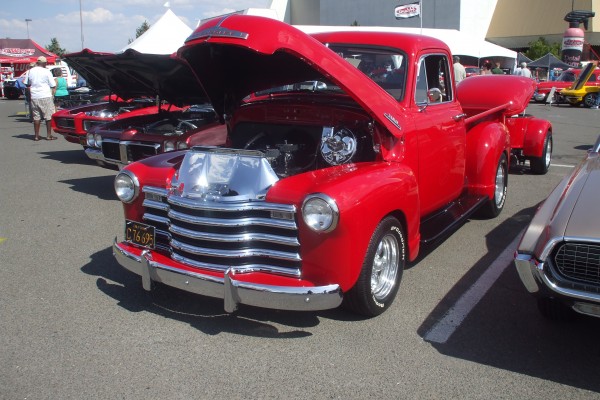 red chevy 3100 truck at Hot August Nights 2013