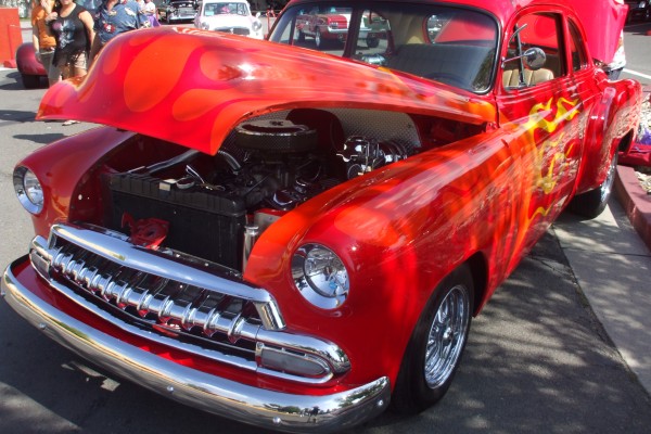 vintage flamed hotrod coupe at Hot August Nights 2013