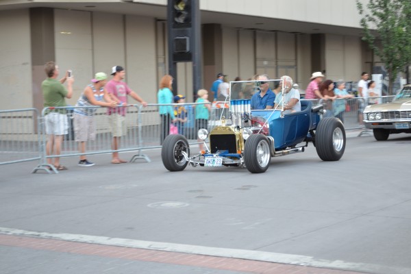 t bucket ford hot rod during parade at Hot August Nights 2013