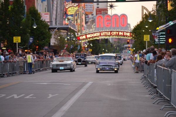 parade of classic cars in Reno Nevada during Hot August Nights 2013