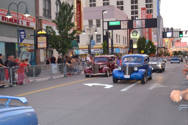 classic car parade in downtown Reno during Hot August Nights 2013