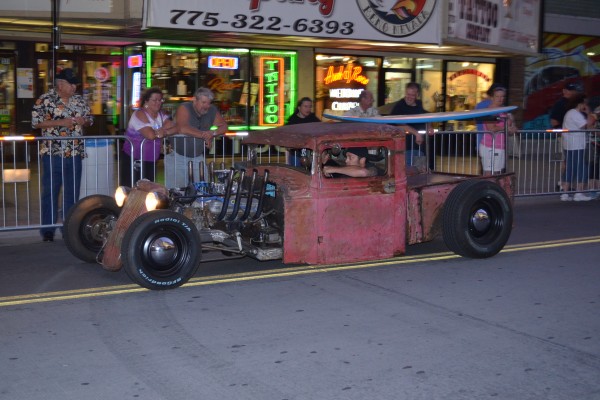 rat rod in parade at Hot August Nights 2013